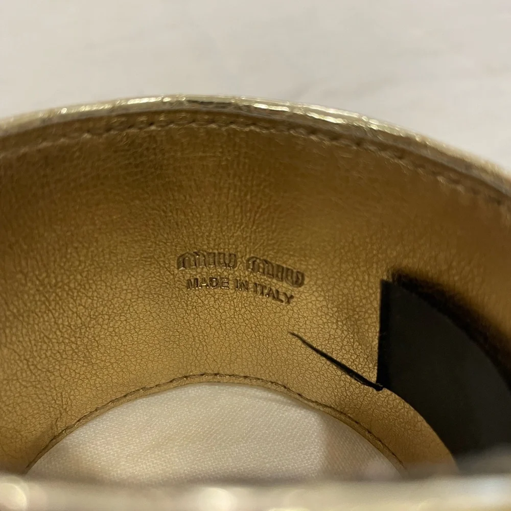 Miu Miu Leather Embossed Cuff - Picture 3 of 10